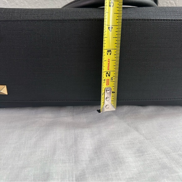 Dagne Dover Black Structured Work Tote Gold Hardware Laptop Bag - Picture 16 of 16